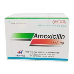 Amoxicilin 500mg THóa Hộp/ 10 vỉ x 10 viên nang