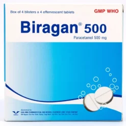 Biragan 500 Hộp/4 Vỉ x 4 Viên Sủi       TY