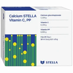 Calcium STELLA Vitamin C,PP 10ml(H/24ống)-VN (Thùng/30 Hộp)