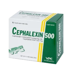 Cephalexin 500 mg CLong Hộp/10 vỉ x 10  Viên