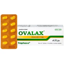 Ovalax 5mg (Bisacodyl ) Hộp 10 Vỉ x 10 Viên        TY