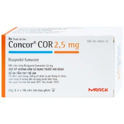 Concor 2.5 Mg Hộp/3 Vỉ x 10 Viên Nén Bao Phim